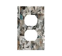 Couvercle de prise de courant à motif coloré, plaque murale standard américaine avec vis - En acier inoxydable résistant à la chaleur et aux chocs - Cache-prise duplex 1 gang pour décoration