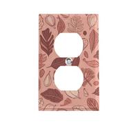 Couvercle de prise de courant à motif de feuille de gland, plaque murale standard américaine avec vis, en acier inoxydable résistant à la chaleur et aux chocs, pour décoration d'intérieur