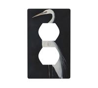 Couvercle de prise de courant blanc héron décoratif 1 gang plaque murale pour cuisine, salle de bain, taille 7 x 11,4 cm