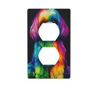 Couvercle de prise de courant coloré Shih Tzu pour interrupteur décoratif 1 gang plaque murale pour cuisine, salle de bain, taille 7 x 11,4 cm