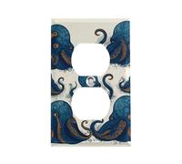 Couvercle de prise de courant en forme de pieuvre, couvercle décoratif pour interrupteur électrique, plaque murale en acier inoxydable, plaque d'interrupteur décorative pour maison, bureau, hôtel