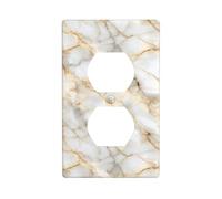 Couvercle de prise de courant en marbre blanc fluo de luxe pour interrupteur décoratif 1 gang pour cuisine, salle de bain, taille 7 x 11,4 cm