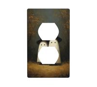 Couvercle de prise de courant esthétique pour interrupteur - Blanc - Ghosts Woods Dark Academia - Plaque murale décorative pour cuisine, salle de bain - Dimensions : 7 x 11,4 cm