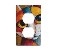 Couvercle de prise de courant géométrique en forme de chat pour interrupteur décoratif 1 gang pour cuisine, salle de bain, taille 7 x 11,4 cm