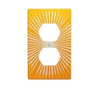 Couvercle de prise de courant jaune et blanc avec motif soleil décoratif pour interrupteur 1 gang pour cuisine, salle de bain, taille 7 x 11,4 cm