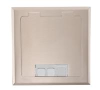 Couvercle de Prise de Sol Carré en Acier Inoxydable, Argenté | Plaque Encastrée Discrète, Anti-poussière et Sûre, pour Bureau Fréquenté ou Salon Familial, Installation Affleurante