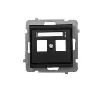 Couvercle de prise double, métal noir, GPK-2R/p/33, Ospel Sonata