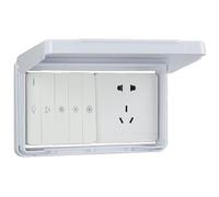 Couvercle de prise murale, couvercle d'interrupteur anti-choc électrique avec bouton d'ouverture caché, boîtier électrique adhésif étanche pour salle de bain, usage domestique et extérieur