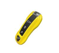 Couvercle de Protection for clé de voiture, Compatible Pour Porsche Taycan/Panamera/Macan/Cayenne 718 911 Racing jaune à trois ou quatre boutons(Style A)