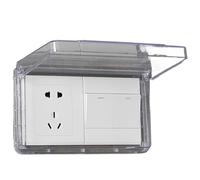Couvercle de protection pour interrupteur mural - Autocollant - Type 86 - Boîte étanche en plastique - Pour prise électrique de salle de bain - Transparente