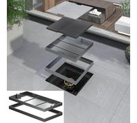 Couvercle de puits Couvercle de regard carré Couverture d'égout invisible carrée avec 2 poignées, Couverture et base du réservoir septique pour la cour, Longueur 30cm - 80cm(80x60x5cm/31.5x23.6x2in)