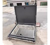 Couvercle de puits de lumière de grenier en métal, couvercle de trappe de toit, serrure à poignée rotative à 90 °, couvercle de sortie de trou d'homme/cave(95 * 95cm)