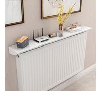 Couvercle De Radiateur Blanc avec Supports, étagères De Radiateur De 15 Cm De Profondeur sans Perçage Aide à Guider La Chaleur, étagère Supérieure De Radiateur, L 150cm/59.1in