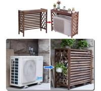 Couvercle de radiateur en bois, clôture de climatiseur pour écran de confidentialité extérieur, volets à persiennes, écran AC pour étagère d'unité extérieure, stockage de plantes, 4 tailles (tai