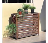 Couvercle de radiateur en bois massif, volets de clôture de climatiseur à persiennes, support de climatisation extérieur pour dissimuler les unités de climatisation externes (taille: X-Large) (u