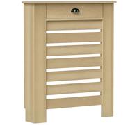Couvercle de radiateur - HOMCOM - grille à lattes horizontales - avec tiroir - en bois - 78 x 19 x 95,5 cm - chêne