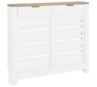 Couvercle de radiateur - HOMCOM - placard rabattable étagère supérieur - panneau de particules et MDF - 108 x 19 x 95,5 cm - blanc