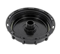 Couvercle de récipient IBC DN 150 (Ø 165 mm) avec entrée filetée mâle de 2,5 cm, fonction de trop-plein et joint à bride - Compatible avec standard 1000L intermédiaire (2 trous)