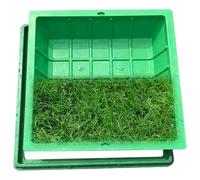 Couvercle de Regard avec Cadre Couvercle De Regard Encastré En Résine Pour Fosse Septique Ronde Avec Cadre, Cache-siphon Invisible Pour L'extérieur, Pour Pelouse(Square 40*40CM/15.7*15.7IN)