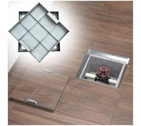 Couvercle de Regard avec Cadre Couvercles De Trou D'homme Extérieur Robuste Acier Inoxydable, Encastré Couvercle De Bassin D'eaux Usées Invisible Couvercles De Réservoirs D'eaux Usées(83x83x5cm-LXWXH)