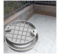 Couvercle de Regard avec Cadre Rond Invisible Encastré Couvercle Et Cadre De Regard, Encastré Couvercle Et Base De Fosse Septique Couvercle De Bassin D'égout Couvercles D'inspection(930mmx50mm)