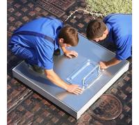 Couvercle de Regard avec Cadre Sewer Lid W/Handle for Outside, Septic Tank Covers Decoration For Yard Driveway Pavement Parking, Outdoor Stainless Steel Manhole Cover,Window Well Covers(WxL 20x21in)