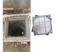 Couvercle de Regard avec Cadre Square Recessed Manhole Cover 4 2 3 5 6 Inch, Pavement/ Driveway/ Patio/ Yard Invisible Manhole Cover Large, Sewage Basin Cover, Well-hidden Well Cover(H-2in,38x38in)