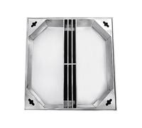 Couvercle de regard carré avec cadre, couvercle et cadre de en acier galvanisé piétinable pour tuyau à paroi pleine, Garantit un Évacuation Efficace des Eaux Pluviales(60 * 60cm/23.6 * 23.6in)