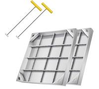 Couvercle de Regard carré - Couvercle d'inspection en Acier Inoxydable 304 avec Base, adapté aux fosses septiques, Jardins, allées et trottoirs - Solution d'entretien résistante à la corrosi