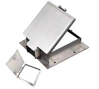 Couvercle de Regard Carré en Acier Inoxydable avec Serrure, Couvercle et Cadre pour Bassin D'eaux Usées, Trappe D'accès Carrée pour Toit, pour Jardin, Pelouse(50cm/20)