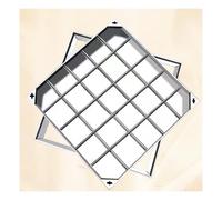 Couvercle de regard carré renforcé en acier inoxydable durable style pavé pour patios, jardins et écoles (8 cm, 70 x 70 cm)