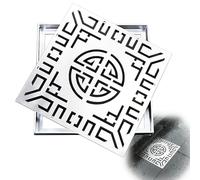 Couvercle de Regard Carrée, Grilles de Vidange en Acier Inoxydable 304, Plaque D'égout avec Cadre pour un Drainage Rapide et Décoratif Dans la Cour(40 * 40cm/16 * 16in)