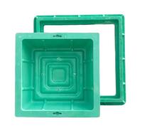 Couvercle de Regard Carrée Verte, Couvercle Fosse Septique Plastique Encastré Invisible, Ouverture par Traction, Convient aux Pelouses, Maisons, Jardins(85x85x13cm/33x33x5in)