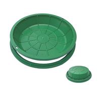 Couvercle de Regard Circulaire en Résine, Couvercle Fosse Septique et Base Encastrés Verts, Regard Arrosage Enterré, Plaque Egout de Pots de Fleurs pour Champs D'épuration(60cm/24in)