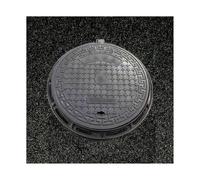 Couvercle de Regard Circulaire Robuste avec Cadre, Trappe d'accès, Couvercle de caniveau extérieur, Convient aux trottoirs et pelouses, 50 x 60 cm