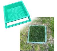 Couvercle de Regard Couvercle de Drain Encastré avec Cadre, Carré Couvercle de Regard Pot de Plantation pour Jardin Jardin, Couvercles de Fosse Septique Décoratifs Verts Encastrés(50x50cm (19 3/4"x19