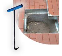 Couvercle de Regard Crochet Crochet Extracteur de Regard en Inox, Outil de Levage de Regard Pratique Avec Poignée en T Antidérapante, Clés de Levage de Regard Polyvalentes pour Volet Roulant / Égouts(