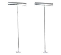 Couvercle de Regard Crochet, Crochet leve Plaque, Ensemble de 2 outils de levage à crochet for grille de vidange de trous d'homme, lève-couvercle d'égout en acier inoxydable argenté(73.5cm (29"))