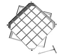 Couvercle de Regard de Différentes Tailles, Couvercle Fosse Septique Septique Cadre Invisible en Acier Inoxydable 304 pour cour Allée(80x80cm/31x31in)