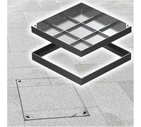 Couvercle de Regard de Visite Robuste en Acier Inoxydable - Couvercle de Drainage rectangulaire pour Usage extérieur, Cour et allée - Couvercle d'accès Durable pour l'inspection des fosses s