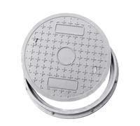Couvercle de regard d'égout dissimulé rond, couvercle et base de fosse septique solides en plastique renforcé de fibre de verre gris, adapté aux égouts(15.7x1.5in)