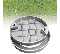 Couvercle de regard d'égout rond invisible, en acier inoxydable, avec crochet, pour terrasses, jardins, garages et routes.,800mm/31.5in