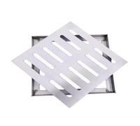 Couvercle de Regard en Acier Inoxydable 304, Décoration de Couvercle de Drain 16 × 16 Pouces, 1 Drain de Sol de Cour Carré Antidérapant Avec Cadre(1,16x16in/40x40cm)