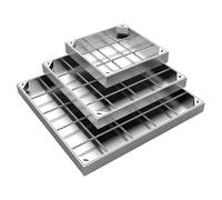 Couvercle de regard en acier inoxydable avec cadre,Couvercle de regard encastré avec cadre,Couvercle de réservoir de regard,Bases carrées - Cache-regard - Invisible(5cm,60 * 60cm/23.6 * 23.6in)