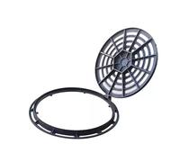 Couvercle de Regard en Fonte, 50cm 60cm 70cm Regard Eau Pluviale Capacité de Charge de 1 Tonne, pour Fosse Septique, Drainage, Accès et Services Publics(60cm/24in)