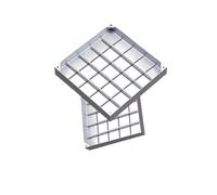 Couvercle de regard encastré invisible, Couvercle de regard invisible encastré en acier inoxydable carré 40-80 cm(8cm,40 * 40cm/15.7 * 15.7in)