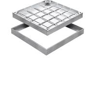Couvercle de Regard Encastré Invisible Sur Trottoir Avec Poignée En T | Cadre Carré Robuste Intégré, Couvercle De Chambre D'inspection Décoré Invisible Pour Pelouse/cour/jardin Extérieur
