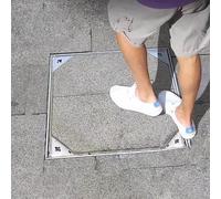Couvercle de regard encastré robuste en acier inoxydable - Couvercle de fosse septique durable pour une utilisation extérieure, allée, cour, trottoir - Couvercle d'inspection de drain pluvia