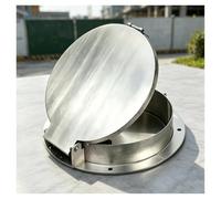 Couvercle de Regard Encastré Rond en Acier Inoxydable Grille de Drainage | For Les Inspections de Jardins et de Routes H6cm (2,4in) Matériau Épaissi Conception Encastrée Rabattable(20cm(7.9in))