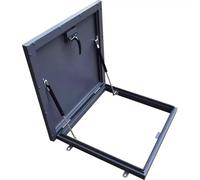 Couvercle de regard encastré, Trappe d'accès de toit commerciale avec joint en caoutchouc, tiges support hydrauliques, métal galvanisé, plusieurs tailles, gris(50x50cm/19.7x19.7in)